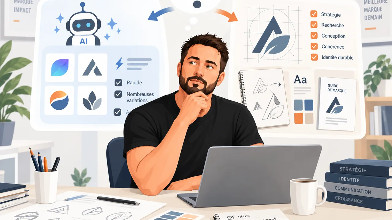 Illustration : un logo généré par intelligence artificielle, bonne ou mauvaise idée